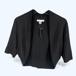 White House Black Market Black Silk Blend Cropped Shrug Sweater XL NWT